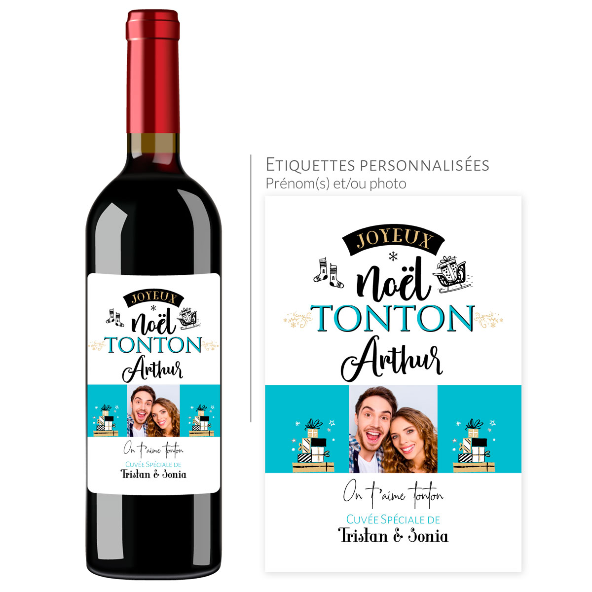 Cadeau noël Tonton | Bouteille personnalisée on t’aime tonton - Vins Rouges Harmonieux pour Chaque Occasion Cadeau noël Tonton | Bouteille personnalisée on t’aime tonton - Vins Rouges Harmonieux pour Chaque Occasion