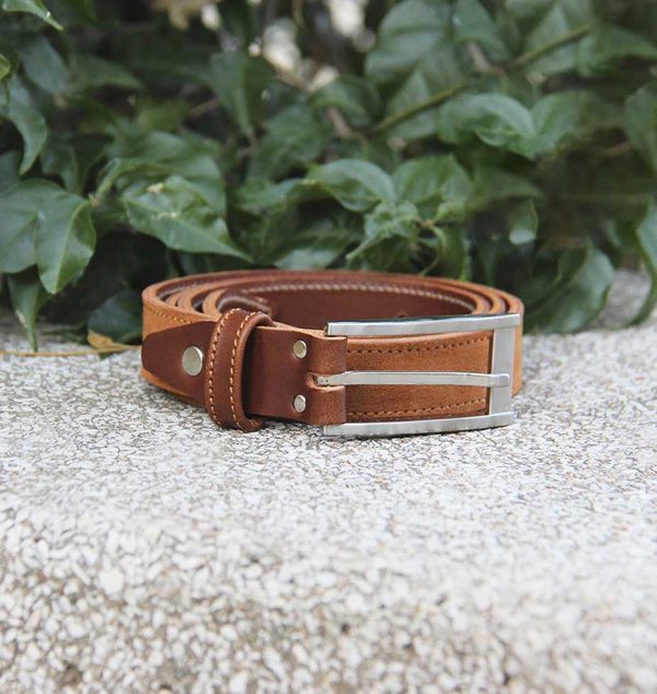 Ceinture New-York cuir marron cognac - Vins Rouges Harmonieux pour Chaque Occasion