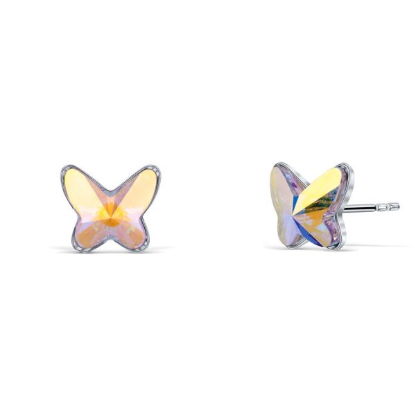 Boucles d&rsquo;oreilles papillon irisé cristaux swarovski® - Vins Rouges Harmonieux pour Chaque Occasion