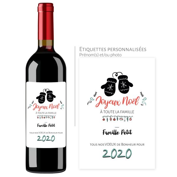 Cadeau bonne année | Bouteille personnalisée tous nos vœux - Vins Rouges Harmonieux pour Chaque Occasion