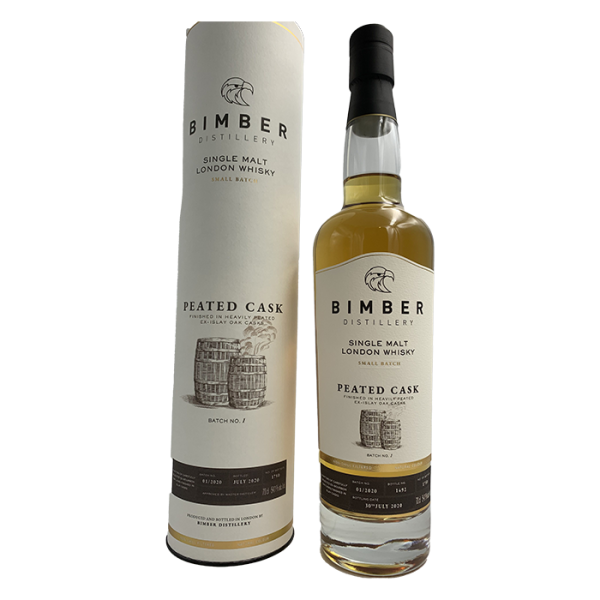 Bimber Peated Cask Finished Ex Islay Oak Casks Small Batch N°1 – 54,10% (Simgle Malt Whisky/Angleterre) - Vins Rouges Harmonieux pour Chaque Occasion