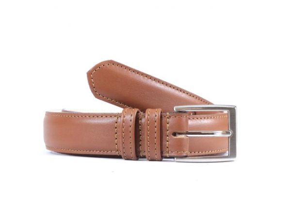 Ceinture cuir marron gold, boucle rectangle finition chrome 6051 120 cm - Vins Rouges Harmonieux pour Chaque Occasion