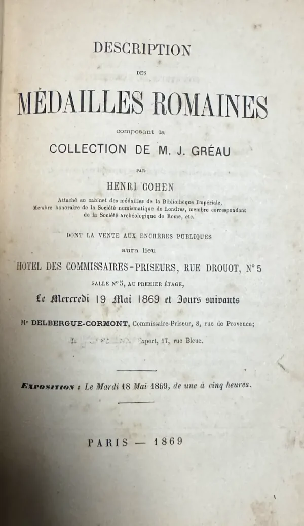 Catalogue de la collection Gréau 1867 et 1869 - Vins Rouges Harmonieux pour Chaque Occasion