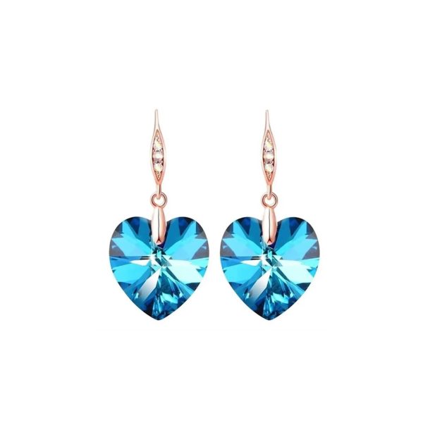 Clear blue crystal heart earrings - Vins Rouges Harmonieux pour Chaque Occasion