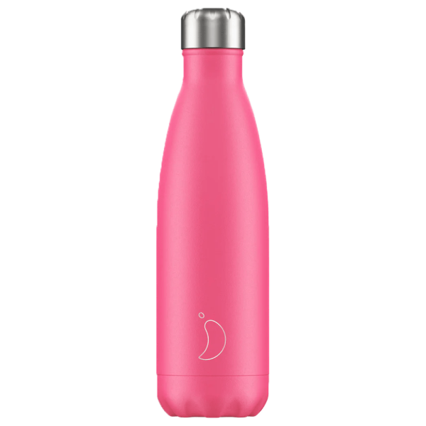 CHILLY’S bouteille isotherme Neon Pink 500ml - Vins Rouges Harmonieux pour Chaque Occasion