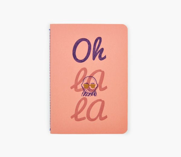 Carnet de notes cousu – Oh La La (Corail) - Vins Rouges Harmonieux pour Chaque Occasion