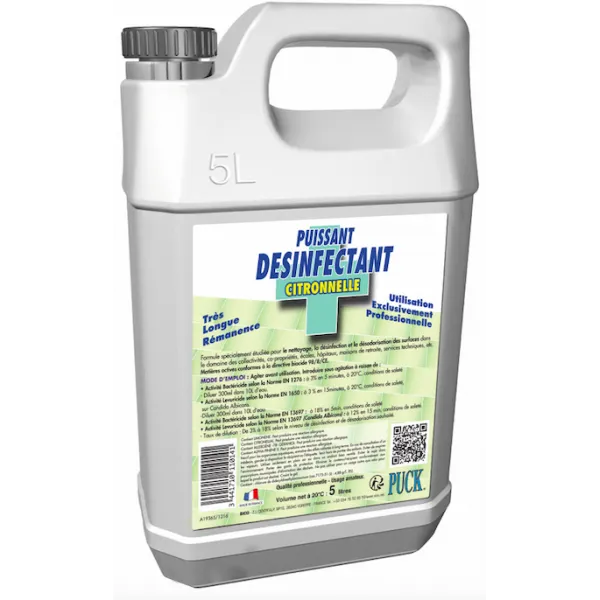 CITRONNELLE – Détergent Désinfectant Surodorant – PUCK – Bidon de 5L - Vins Rouges Harmonieux pour Chaque Occasion CITRONNELLE – Détergent Désinfectant Surodorant – PUCK – Bidon de 5L - Vins Rouges Harmonieux pour Chaque Occasion