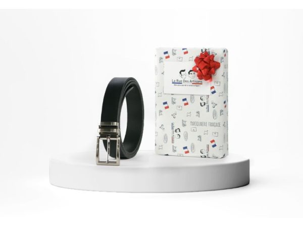Coffret 1 ceinture casual ajustable noir avec boucle à pince - Vins Rouges Harmonieux pour Chaque Occasion