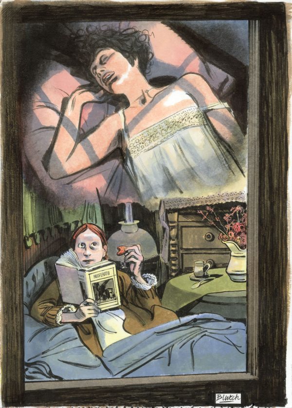 Blutch – Dessin original publié en page 499 de Druillet-Vampires - Vins Rouges Harmonieux pour Chaque Occasion