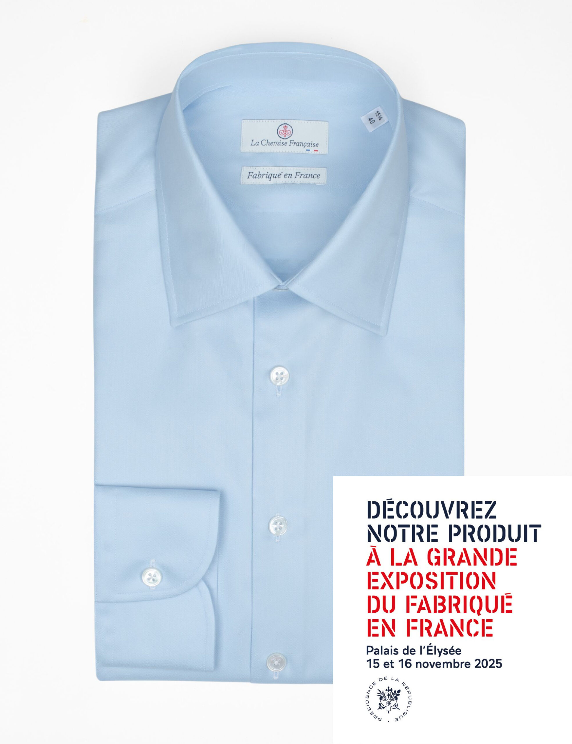 Chemise Bleu Ciel Twill Fin “Elysée” – Col Français - Vins Rouges Harmonieux pour Chaque Occasion Chemise Bleu Ciel Twill Fin “Elysée” – Col Français - Vins Rouges Harmonieux pour Chaque Occasion