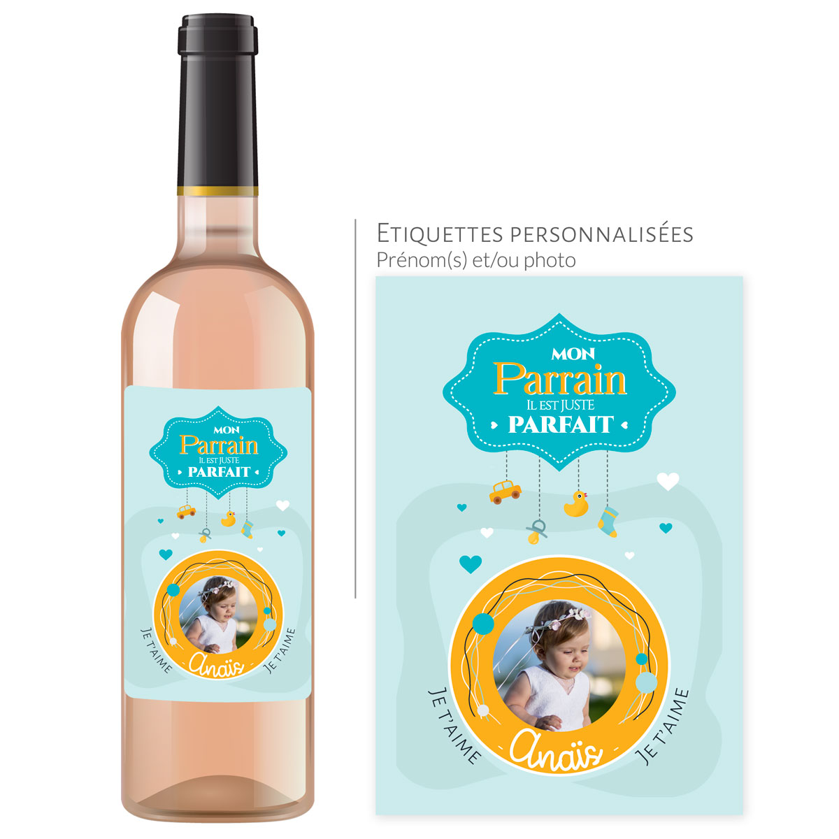 Cadeau parrain | Bouteille personnalisée baptême parrain parfait - Vins Rouges Harmonieux pour Chaque Occasion Cadeau parrain | Bouteille personnalisée baptême parrain parfait - Vins Rouges Harmonieux pour Chaque Occasion