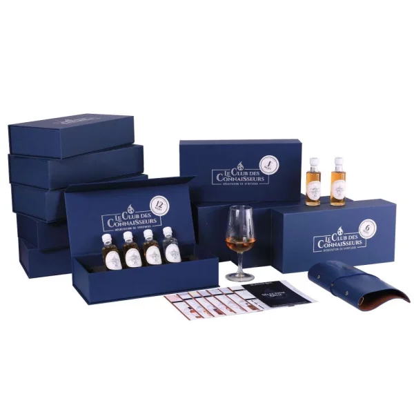 Box Dégustation Abonnement 6 Spiritueux 12 Mois – Whiskies, Rhums, Gins - Vins Rouges Harmonieux pour Chaque Occasion