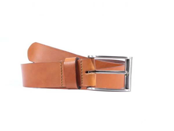 Ceinture cuir marron Gold, boucle barres fines et arrondies 4044 Choisir - Vins Rouges Harmonieux pour Chaque Occasion