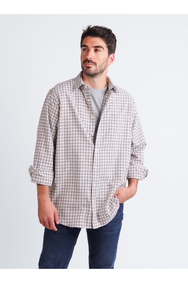 Chemise à motifs coton et laine Made in France - Vins Rouges Harmonieux pour Chaque Occasion