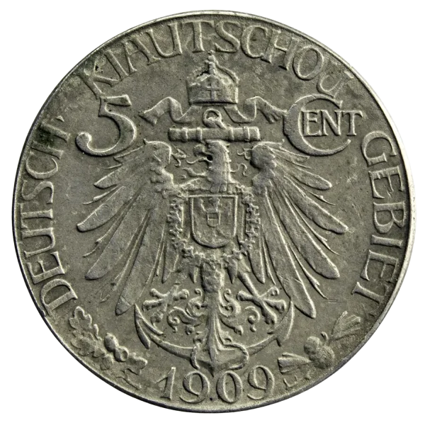 Chine occupation allemande de Kiau-Chau 5 cents 1909 - Vins Rouges Harmonieux pour Chaque Occasion