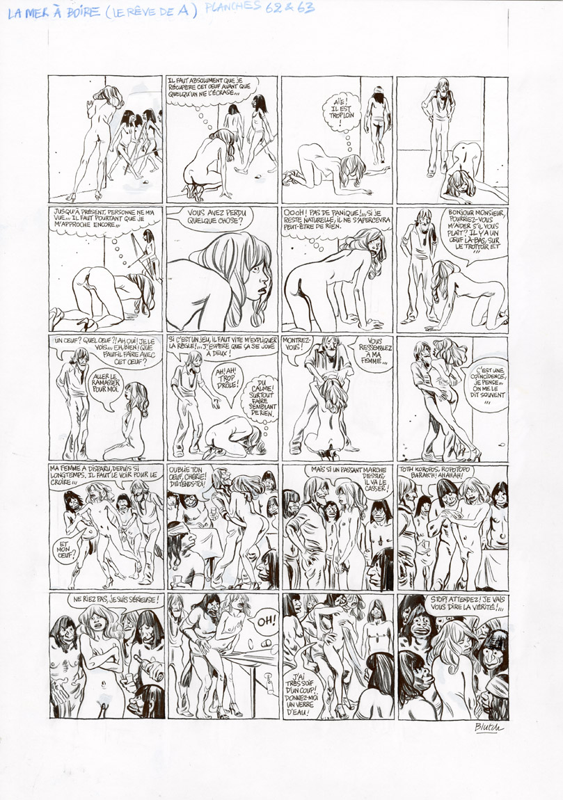 BLUTCH – La mer à boire – planche originale page 62 et 63 - Vins Rouges Harmonieux pour Chaque Occasion BLUTCH – La mer à boire – planche originale page 62 et 63 - Vins Rouges Harmonieux pour Chaque Occasion